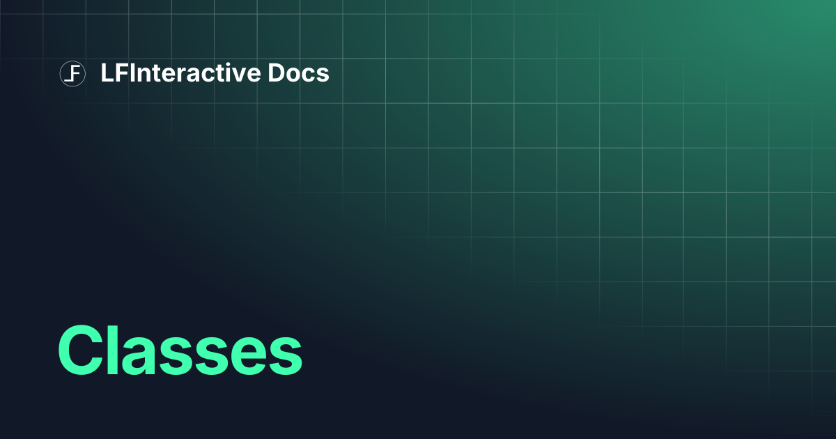 Classes | LFInteractive Docs